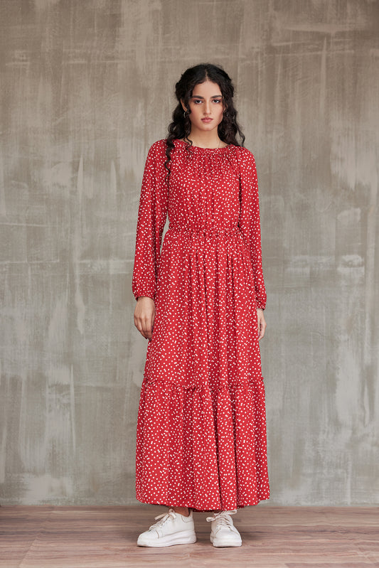 Vivid Polka Maxi Dress