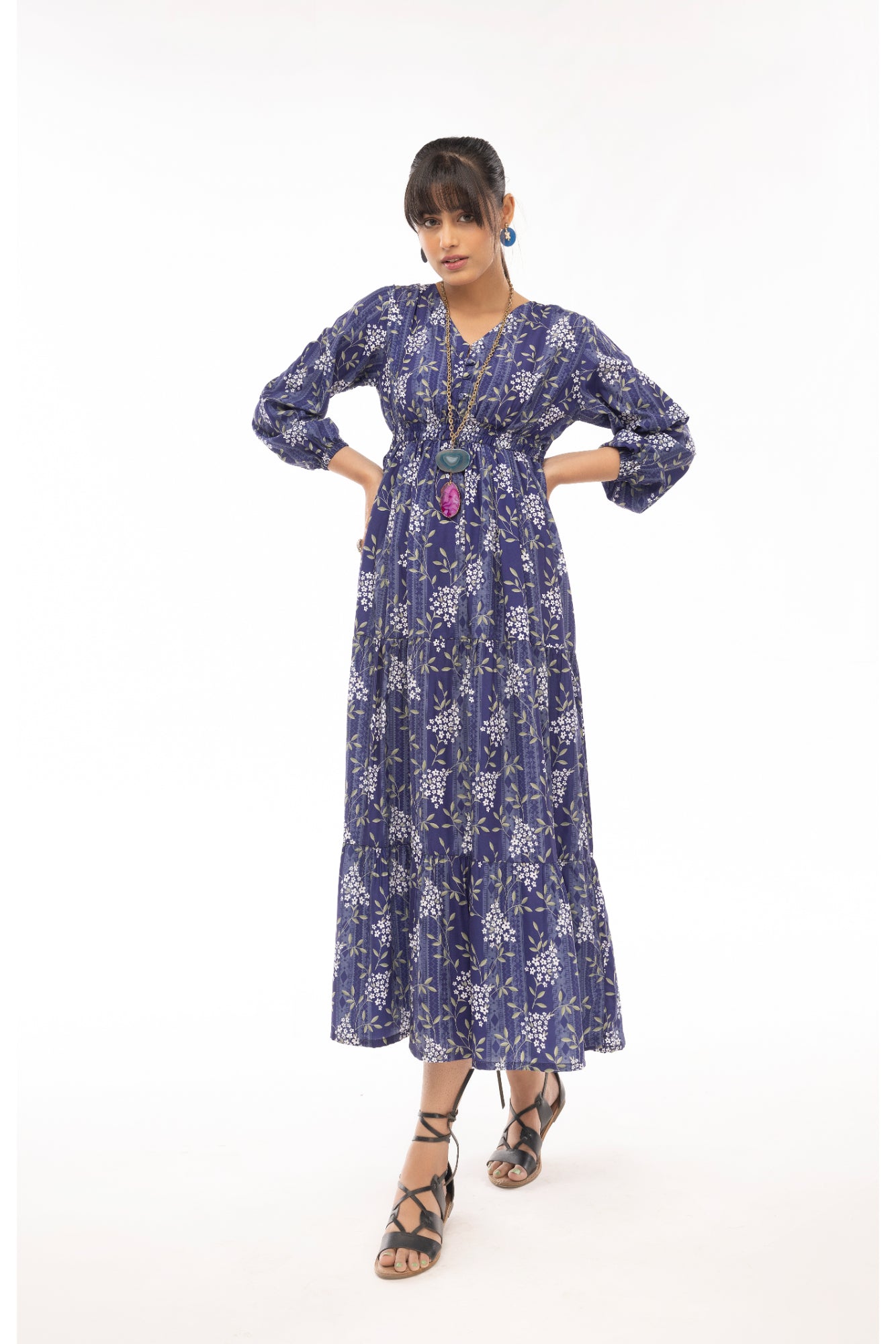 Midnight Blossom Maxi Dress